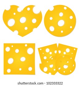 Slices Of Cheese, Vector Eps10 Illustration