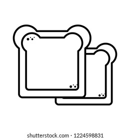 slices of delicious bread isolated icon