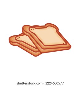 slices of delicious bread isolated icon