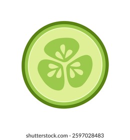 Slices of fresh cucumber. Vector illustration. Flat style. Isolated on a white background.