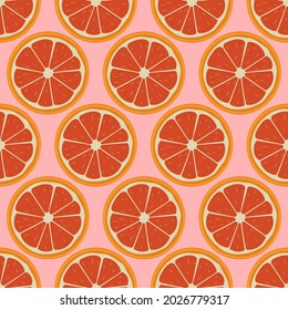 Scheiben von frisch orangefarbenem Sommervektor nahtlose Wiederholung Muster.