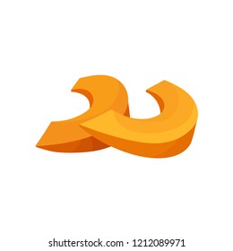 Slices of fresh ripe pumpkin vector Illustration on a white background
