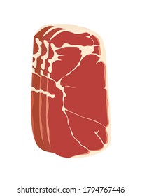slices of ham isolated on white background, vector illustration