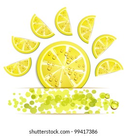 Slices of lemon in decorated form