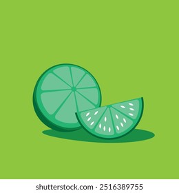 Slices of lime, orange and lemon square icons collection. 