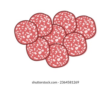 Slices of Pepperoni Vector Flat Design