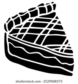 slices pie with cross pattern hand drawn glyph icon