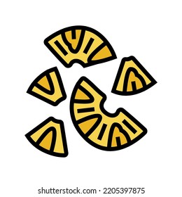 slices pineapple color icon vector. slices pineapple sign. isolated symbol illustration
