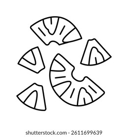slices pineapple line icon vector. slices pineapple sign. isolated contour symbol black illustration