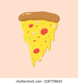 Slices pizza cartoon vector illustration