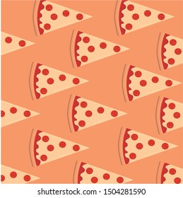 slices of pizza on orange background