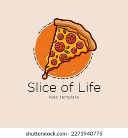 Slices of pizza. Vector illustration of a slice of pizza. food restaurant logo