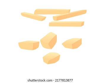 Slices of potato vector illustration isolated on white background