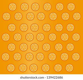 slices  print over orange background vector illustration