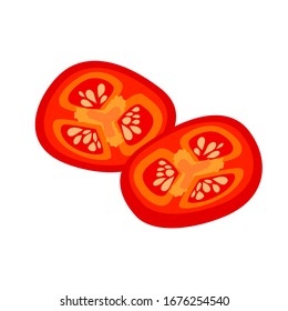 slices of red jalapeno flat vector