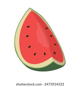 Slices of red watermelon vector illustration isolated on white background