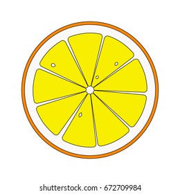 Slices of ripe orange. Vector illustration.