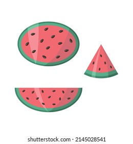 Slices of ripe watermelon. vector illustration