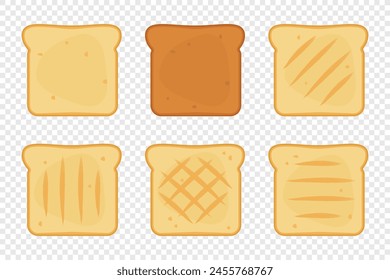 Slices toast bread isolated. Vector illustration