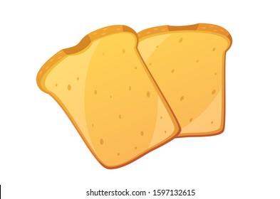 Slices of toast bread vector illustration isolated on white background