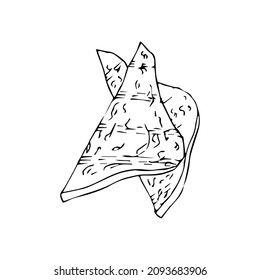 Rebanadas de pan tostado. Pan tostado en forma de doodle. Para el desayuno. Ilustración vectorial. Todos los elementos están aislados