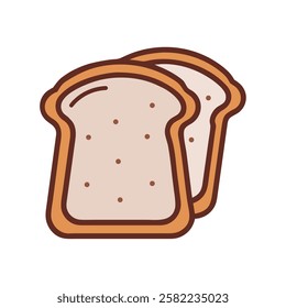 Slices of toasted bread breakfast illustration