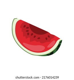 Trozos de sandía. Ilustración vectorial de frutas en un estilo moderno. Productos vegetarianos, alimentos orgánicos y nutrición saludable.
