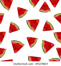 Slices of watermelon on the white background