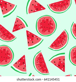 Slices of watermelon. Seamless background