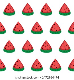 Slices of watermelon, seamless white background.