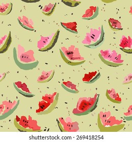 Slices of watermelon vector pattern