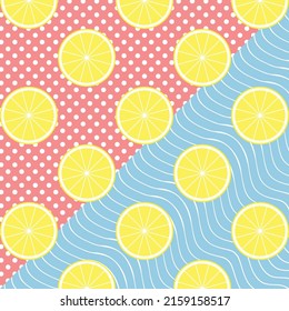 slices yellow lemon fresh tropical summer pattern pretty cute background