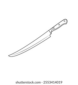 Slicing knife Tanto illustration [Kinds of Knives]