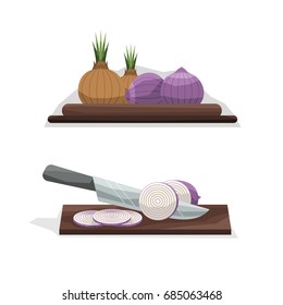 Slicing Onion With Sharp Knife