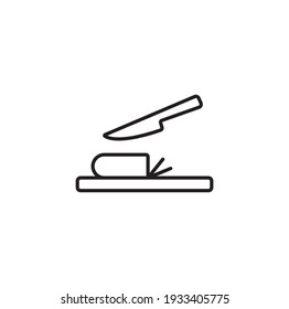 Productos de corte, cocina simple de línea delgada ilustración vectorial