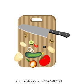 Slicing vegetables on a Board