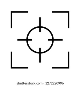Slick design on a white background. Target black outline symbol. Target black outline symbol.