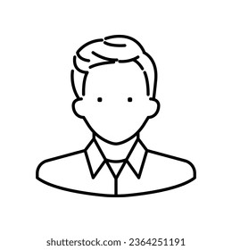 Slicked back line icon. vintage male hairstyle barber shop logo. Men's hairstyle short length. vector illustration design on white background. EPS 10