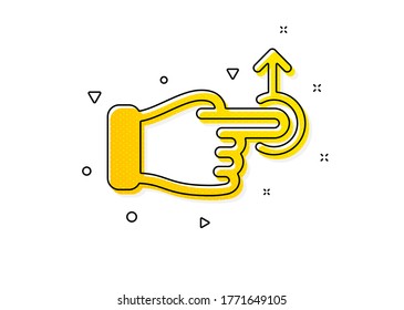 Pfeilzeichen verschieben. Ziehen Sie das Symbol für die Drop-Geste. Aktionssymbol löschen. Gelbe Kreise Muster. Klassisches Drag-Drop-Symbol. Geometrische Elemente. Vektorgrafik