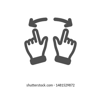 Slide arrow sign. Move gesture icon. Swipe action symbol. Classic flat style. Simple move gesture icon. Vector