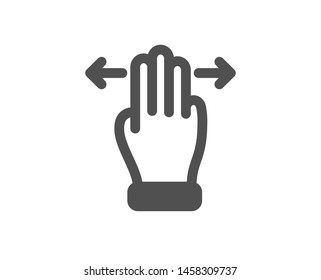 Slide arrow sign. Multitasking gesture icon. Swipe action symbol. Classic flat style. Simple multitasking gesture icon. Vector