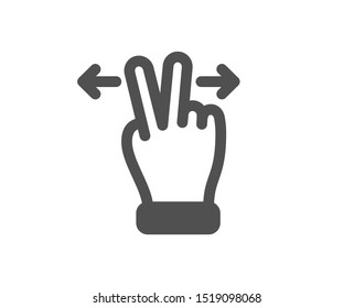 Slide arrow sign. Touchscreen gesture icon. Swipe action symbol. Classic flat style. Simple touchscreen gesture icon. Vector