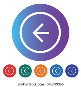 Slide back Flat minimal icon vector
