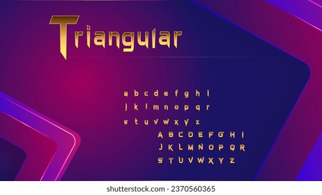 Slide backgrounds aesthetic with proper alphabet fonts. Triangular geometrics fonts style.