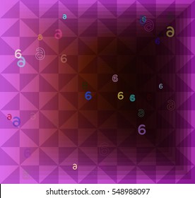 slide beside original Number 6 vector background, modern chaos above multicolor