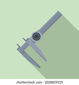 Slide Caliper Icon Flat Vector. Vernier Micrometer. Calliper Tool