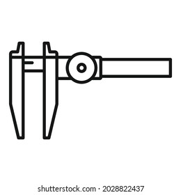 Slide Caliper Icon Outline Vector. Vernier Micrometer. Calliper Tool