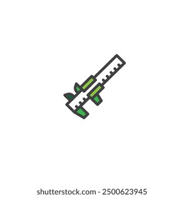 Slide calipers icon flat vector design