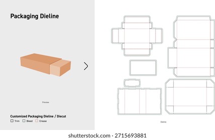 Deslice la caja del cajón con la bandeja interna que empaqueta la Plantilla de Dieline
