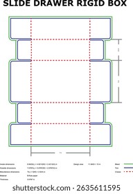 Schublade starre Box Verpackung Schablone gestanzt Design